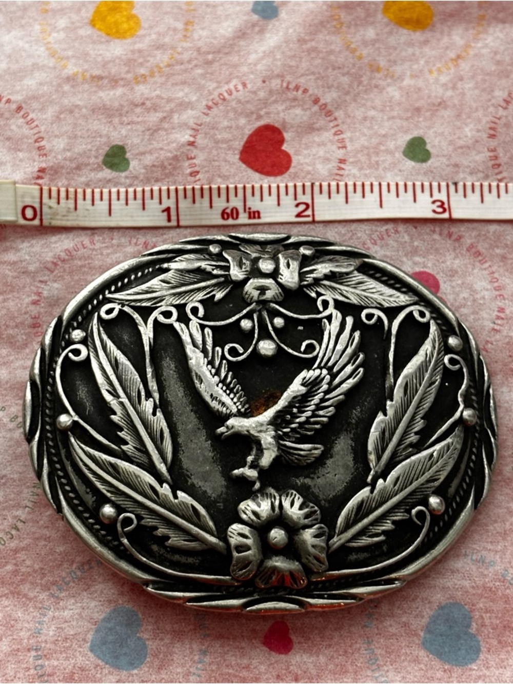 Antique-Style Silver Eagle Belt Buckle